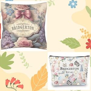 Bridgerton Floral Cushion Cover and Pouch Set